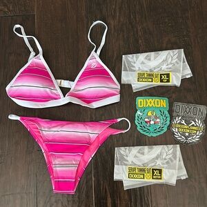 DIXXON Vibrant Pink and White Bikini Set
